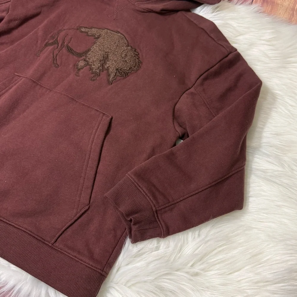 Cat & Jack Brown Buffalo Graphic Pullover Hoodie - Boys Size Small (6/7)